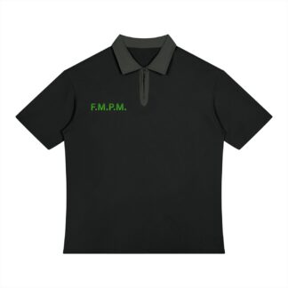 Unisex Color Block Quarter-Zip Polo Shirt