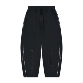 Unisex Piping Fleece Barrel Leg Sweatpants
