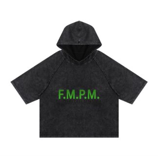 Snow Washed Hooded Boxy T-Shirt