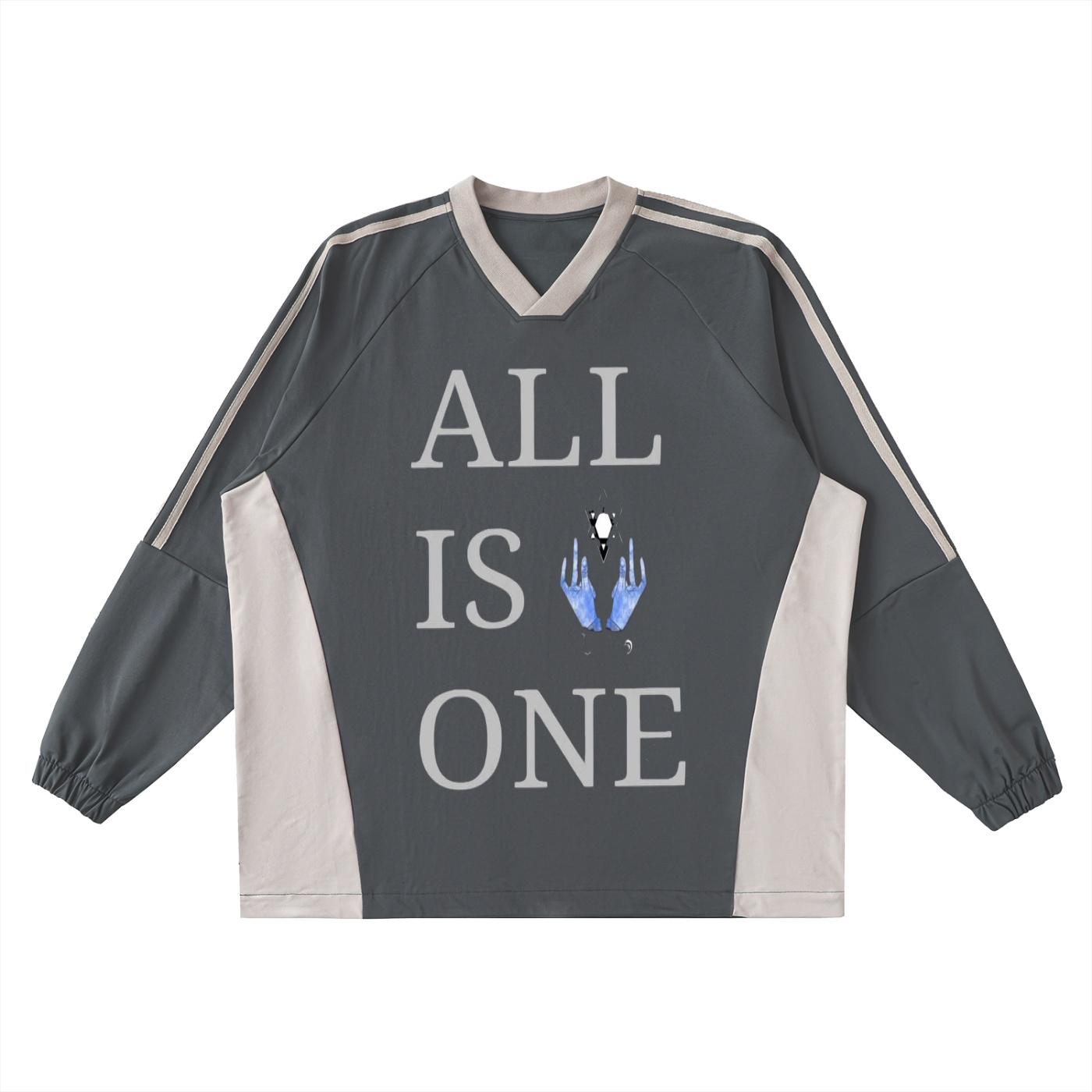 Color-Block V-Neck Long-Sleeve T-Shirt - Image 5