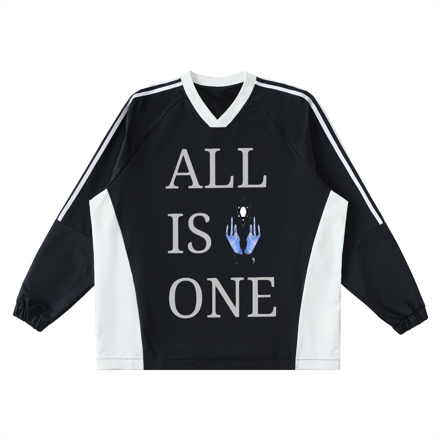 Color-Block V-Neck Long-Sleeve T-Shirt