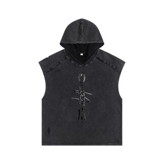Snow Washed Boxy Hooded Tank Top