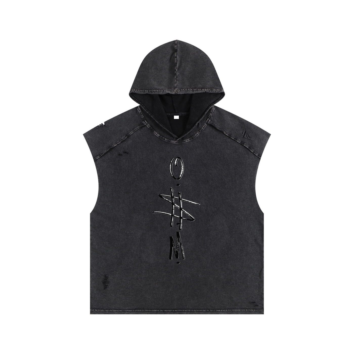 Snow Washed Boxy Hooded Tank Top