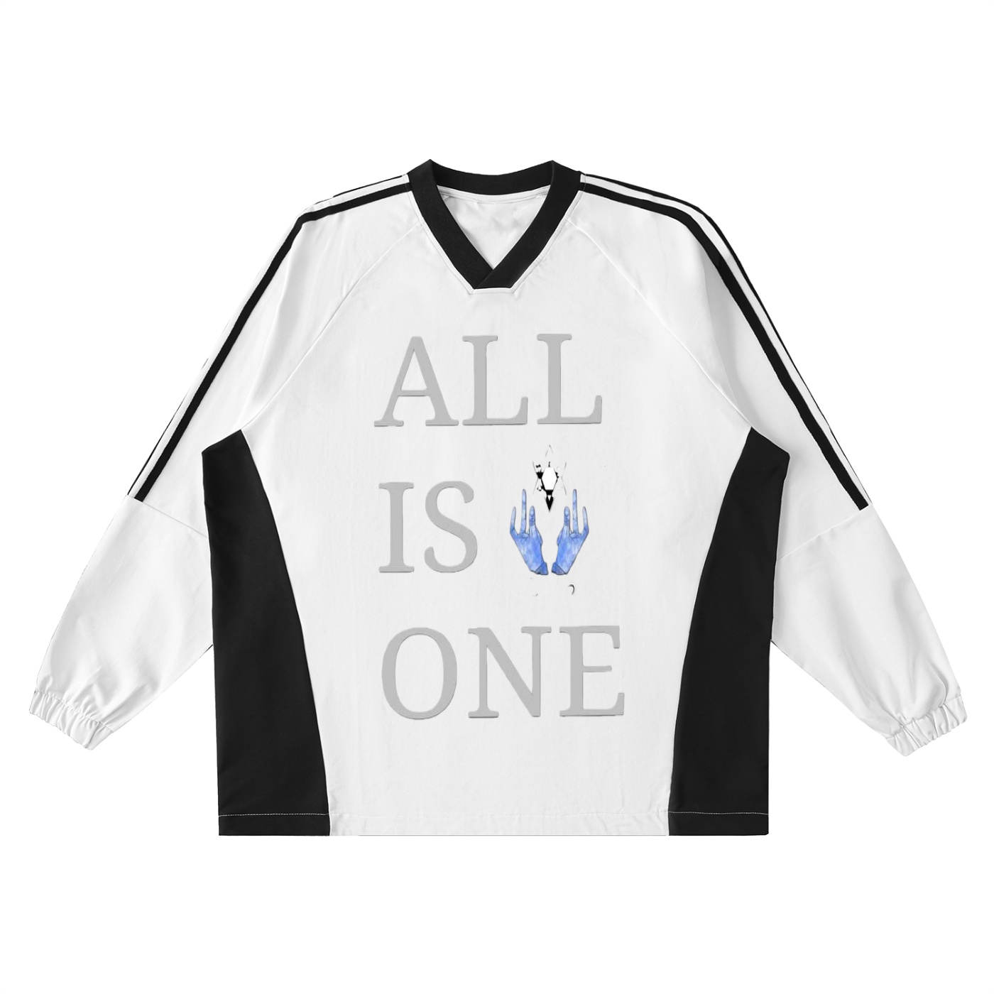 Color-Block V-Neck Long-Sleeve T-Shirt - Image 3